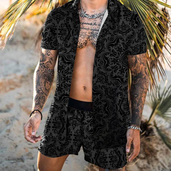 Floral Shirt Beach Two Piece Suit New Fashion Men Sets - Etsy