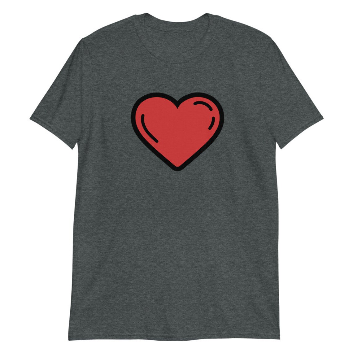 Red Heart / Shortsleeve Unisex Tshirt / Love Your Self / Etsy UK