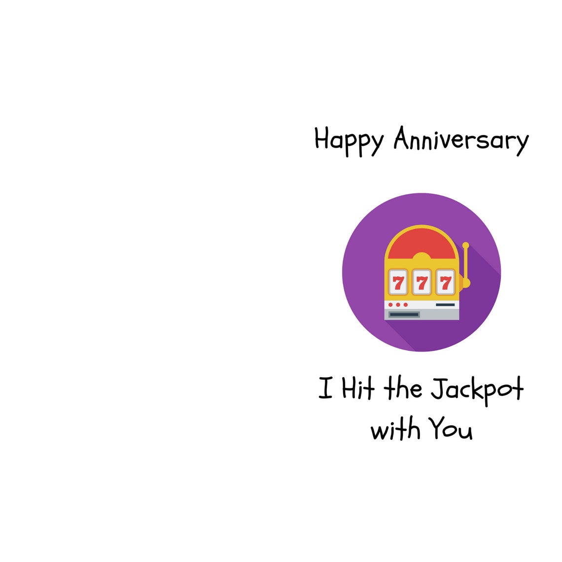 I Hit The Jackpot With You Printable Annivery Card Graphic | Etsy