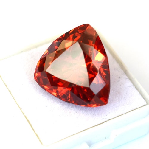 Natural Red Hessonite Garnet 40.55 shops Ct, Trillion Shape Certificate Faceted Garnet Gemstone, Good Quality, Best Sale Going on.