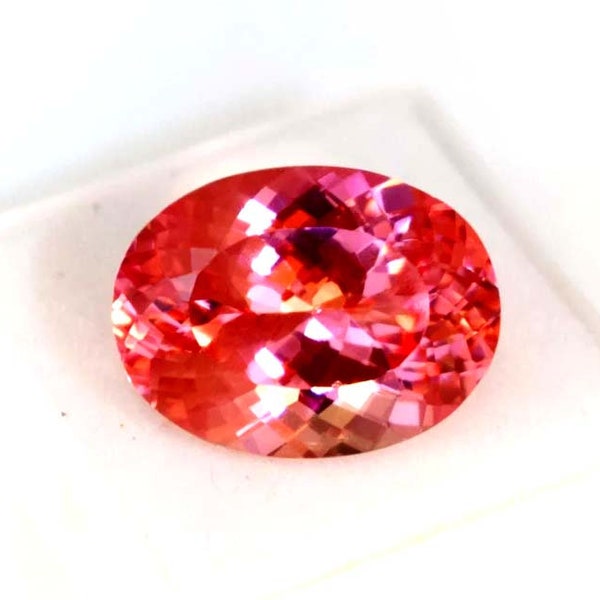 Natural Loose Gemstone Padparadscha Sapphire 11.70 Carat Oval Cut Excellent Quality Stone Jewelry Making Stone Faceted