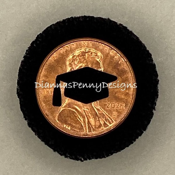 CHARITY 2024 lucky penny cut out GRADUATION CAP penny cutout charm graduate keepsake penny gift grad party favors kids Crafted With Love