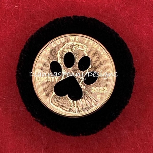 CHARITY lucky penny cut out PAW PRINT penny cutout charm Keyring dog charm unique puppy paw penny keepsake Memorial gift Crafted With Love