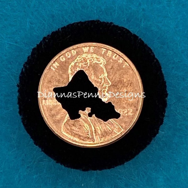 CHARITY Lucky Penny cut out HAWAIIAN ISLANDS cutout Penny charm Keyring charm Pocket charm Hawaii Oahu penny keepsake Crafted With Love