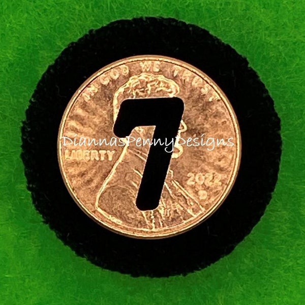 CHARITY lucky penny cut out NUMBER 7 lucky NUMBER 1 cutout Penny charm Keyring charm Pocket charm penny gift Crafted With Love For Charity