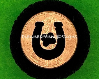 CHARITY lucky penny cut out HORSESHOE penny cutout charm keyring charm pocket charm good luck penny SHAMROCK keepsake gift Crafted With Love