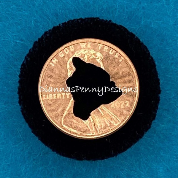 CHARITY Lucky Penny cut out HAWAII ISLANDS cutout Penny charm Keyring charm Pocket charm Hawaii Big Island penny keepsake Crafted With Love