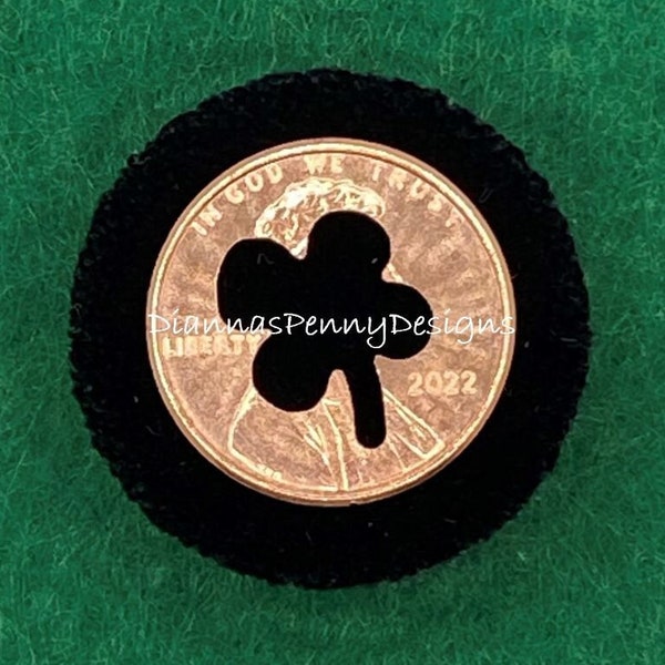 CHARITY lucky penny cut out CLOVER 4-leaf penny cutout charm Keyring charm Pocket charm Penny SHAMROCK Keepsake Crafted With Love