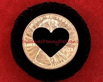 CHARITY lucky penny cut out HEART penny cutout charm Heart penny Memorial keepsake wedding bridal birthday keyring charm Crafted With Love