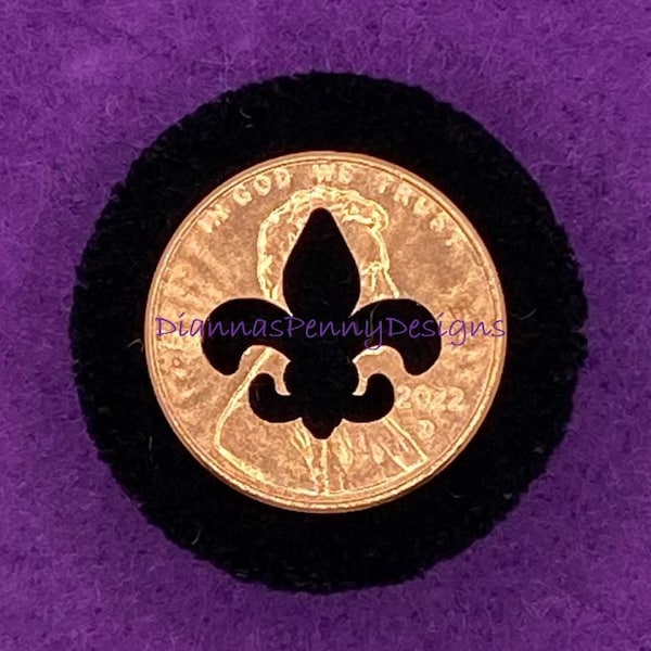 CHARITY lucky penny cut out FLEUR de lis penny cutout charm Boy Scout Eagle Scout penny keepsake pocket charm Pocket charm Crafted With Love