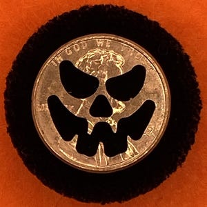 Lucky Penny Cut Out PUMPKIN Design, Halloween Favors, Crafted With Love For Charity