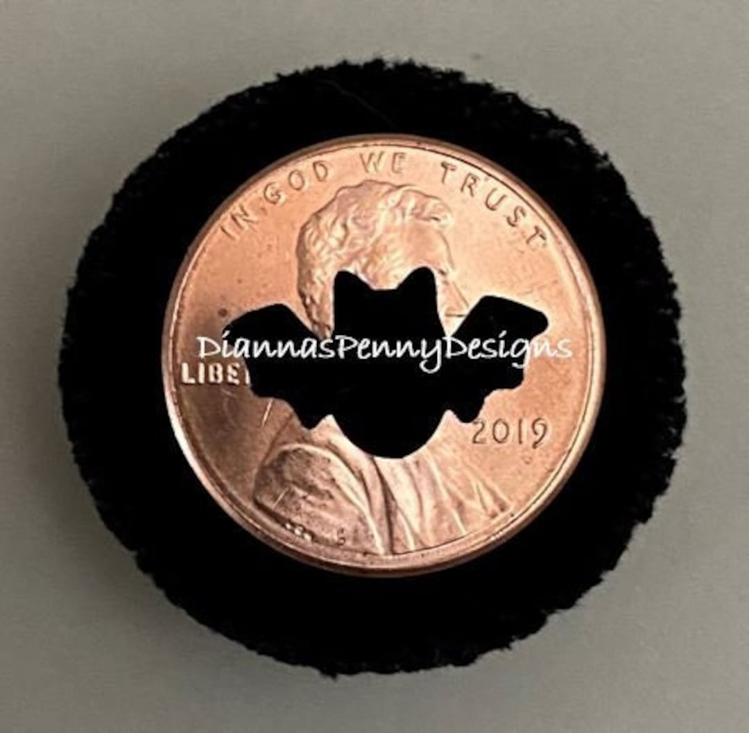 CHARITY Penny Cut Out BAT Lucky Penny Cutout Charm Penny Charm Etsy