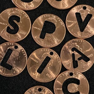 Lucky Penny Cut Out LETTER INITIAL Design, Crafted With Love For Charity