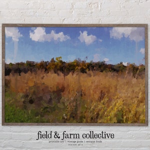 FIELD | Countryside Farm Field Oil Painting Digital Print | Wall Art | Field Printable | Downloadable Art