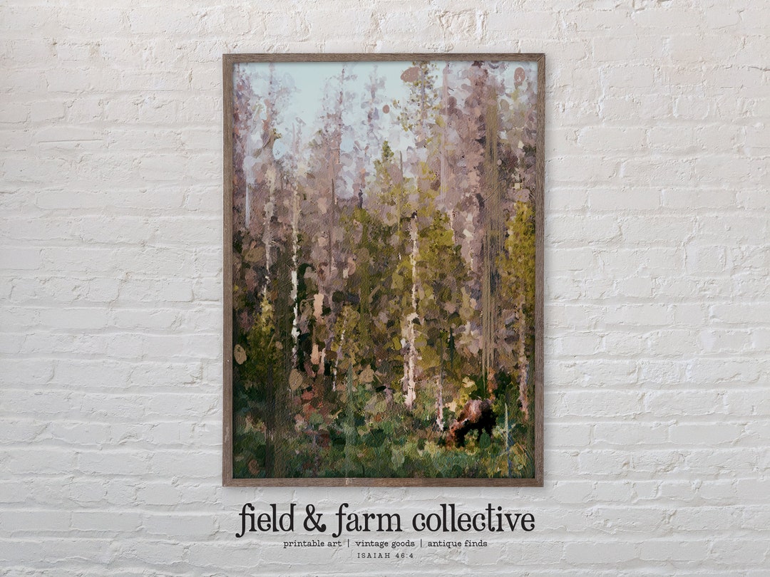 FOREST | Deep in the Woods Oil Painting Digital Print | Wall Art ...