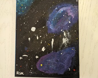 Custom galaxy acrylic painting made to order painting on canvas space art starry night wall art