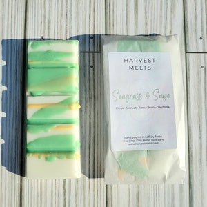 Seagrass & Sage Wax Melt Snap Bars | Eco Friendly | Low Waste