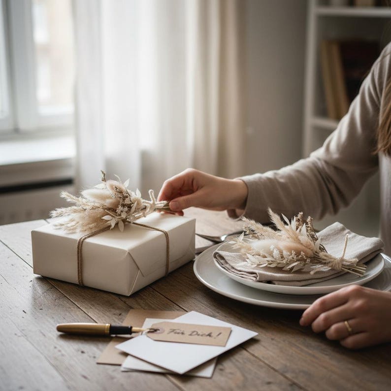 Trockenblumenstrauß, Geschenkstrauß, Geschenkverpackung, kleiner Trockenblumenstrauß, Gastgeschenk Strauß, Kleinigkeit Gastgeschenk, Hochzeit Gastgeschenk, Ministräußchen Trockenblume, Blume für Torte, Sträußchen Hochzeitstorte