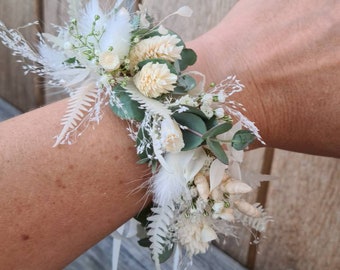 Armband Blumen / Hochzeitsarmband / Trockenblumenarmband / Accessoires Braut / Trockenblüten für Handgelenk für Brautjungfer, Brautmädchen