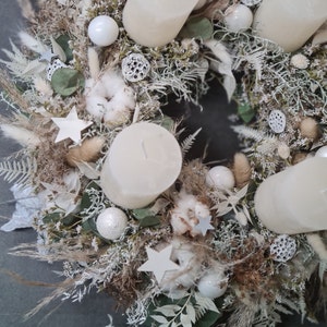 Dried flowers Advent wreath / Advent wreath modern boho 2023 / door wreath / table wreath / Boho Christmas wreath / Christmas decoration star