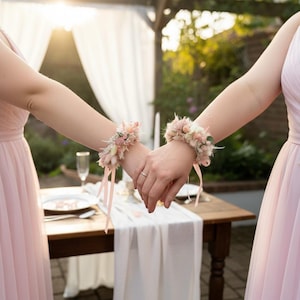 Trockenblumen Armand, Armband aus Trockenblumen, Blütenband für Handgelenk, Brautschmuck Blumenarmband, haltbares Blütenarmband, Armschmuck Braut Trockenblumen, Kränzchen für Handgelenk, Blumenarmband Kommunion, Armschmuck Kommunion