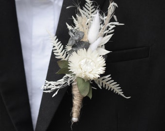 Groom pin / dried flower pin / buttonhole flower best man, guest / bouquet / pin / groom accessories