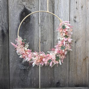 Dried flower wreath (DIY) colorful – door wreath dried flowers to make yourself - hand-tied flower ring made of dried flowers "Bamboo" - dried flower ring image 11