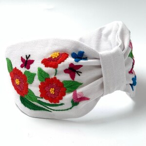Women&#39;s Hair Accessory, Headband, Handcrafted Headband, Embroidered Headband, Modern Headband, Bohemian, Handmade Headband, Flowers, Flower