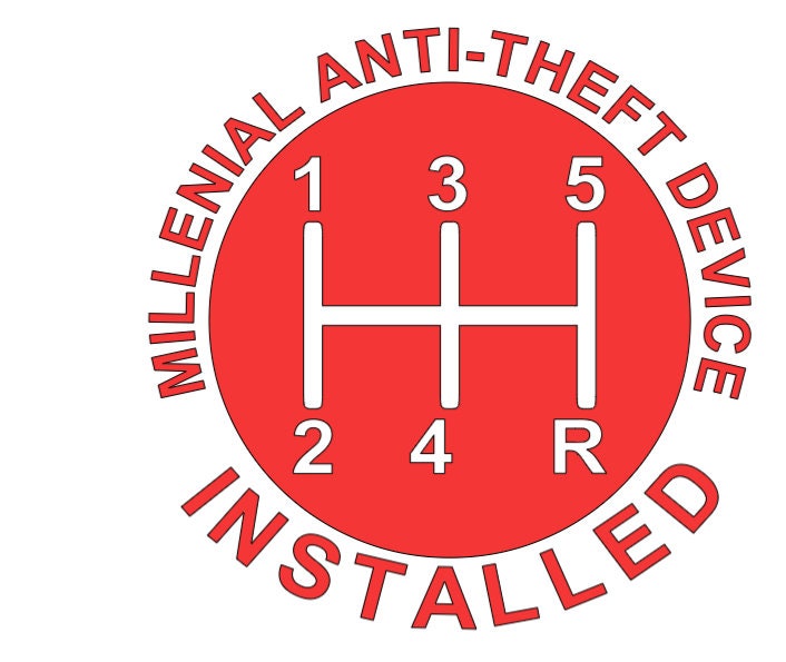 Millennial Antitheft Device Installed Vehicle Decal Etsy