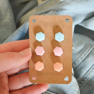 Hexagon studs 3pk