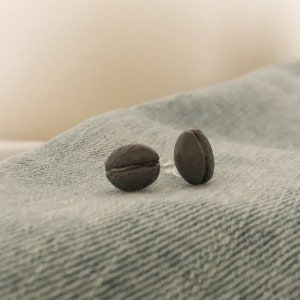 Coffee bean stud earrings