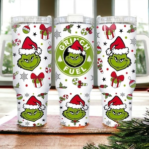Vaso térmico de 1,2 litros (40 oz) con tapa y pajita, del Grinch. ¡El regalo perfecto!