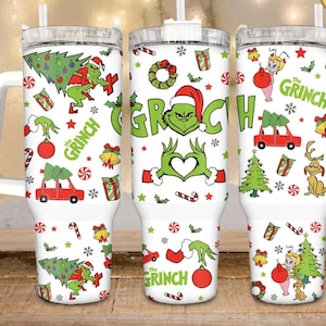 The Grinch , 40oz Tumbler, Tumbler With Lid and Straw,Perfect Gift