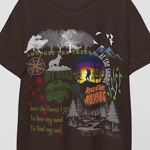 Camiseta con gráficos de estética natural, camiseta de bosque, montaña y vida al aire libre, camiseta de amor por las plantas y la naturaleza, camiseta de camping y senderismo