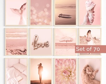 Rose Gold Aesthetic Room Decor • Teen Girl Room Decor • Dorm Room Wall Art