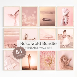 Rose Gold Aesthetic Room Decor • Teen Girl Room Decor • Dorm Room Wall Art