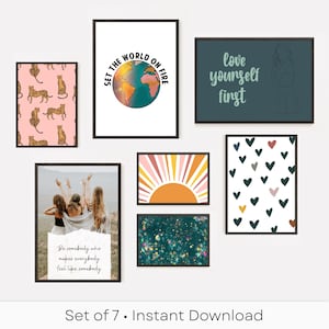 Empowering Gallery Wall Art for Teen Girls • Aesthetic Wall Art for Dorm Rooms