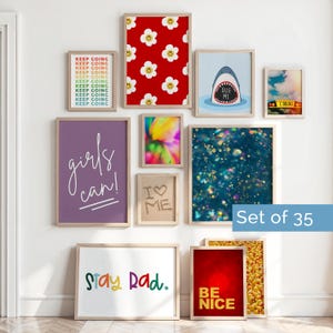 Tween & tienermeisje muurcollageset • Esthetische kamerdecoratie • Kunstafdrukken meisjeskamer