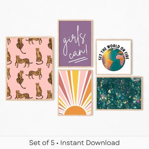 Teen Gallery Wall Art Prints • Aesthetic Inspirational Art for Girls • Dorm Room Decor • Teen and Tween Girls Room Prints