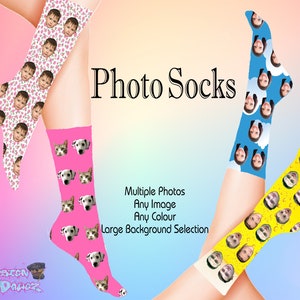 Photo Socks Custom Designs Personalised | Birthday, Valentines Christmas Anniversary Occasion Day | Kids & Adult Sizes