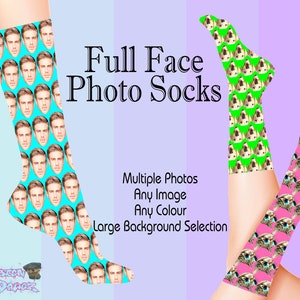 Full Face Photo Printed Socks Personalised Custom Designs | Birthday, Christmas, Fathers Day | Kids and Adult sizes