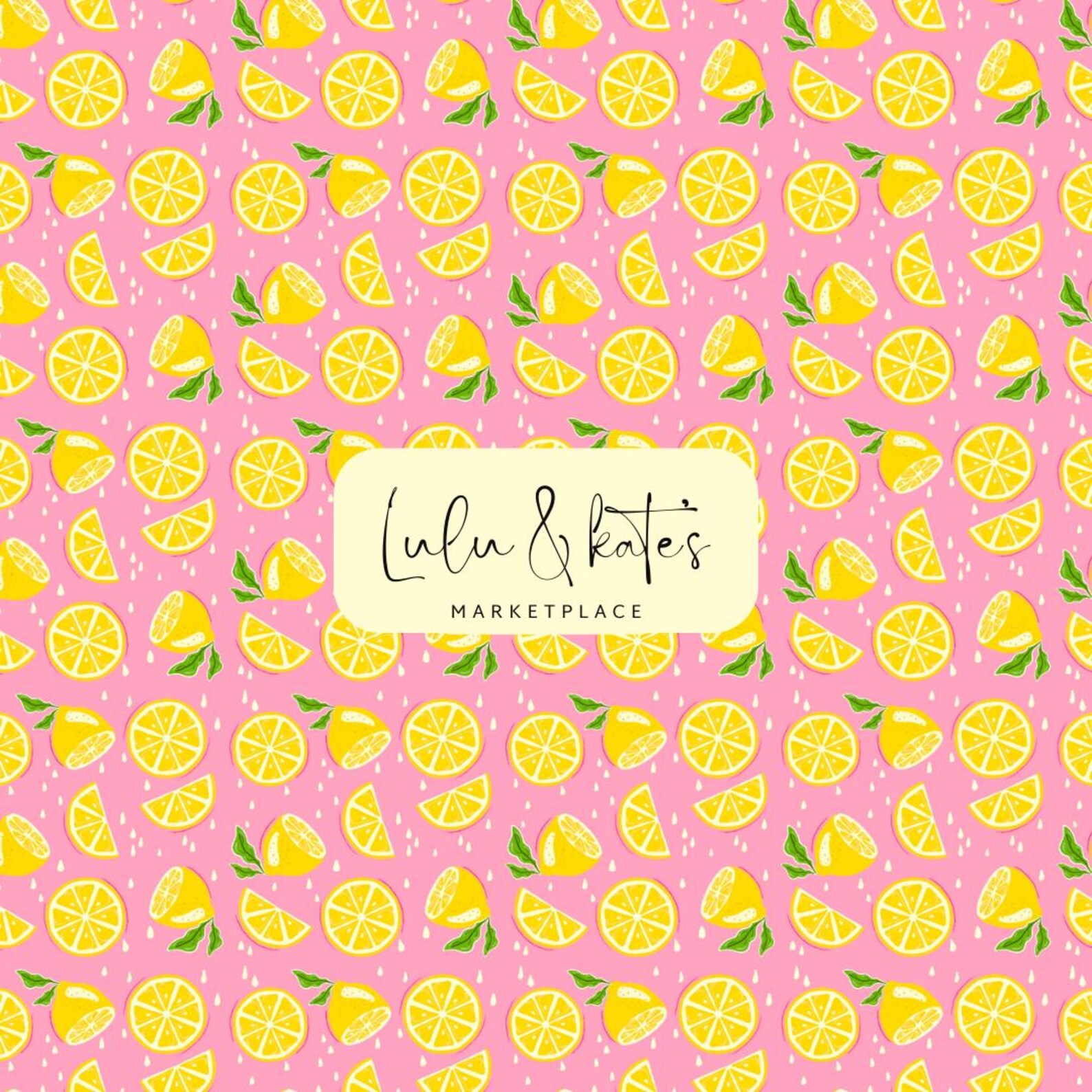 Pink Lemonade Pattern, Hand Drawn Lemons, Seamless Repeat (PNG Digital ...