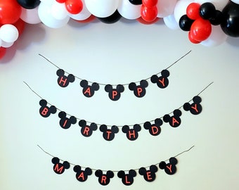 Banner de cumpleaños personalizado con el ratón negro