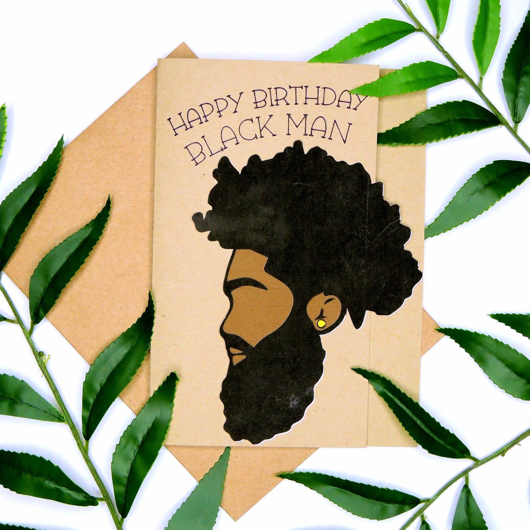 Artery8 Biglietto D'Auguri Futuristico: Ritratto Uomo Africano Con Occhiali Da Sole - Card Bianca Per Compleanno, Lui O Lei