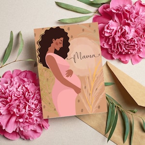 Biglietto d'auguri per la nuova mamma afroamericana
