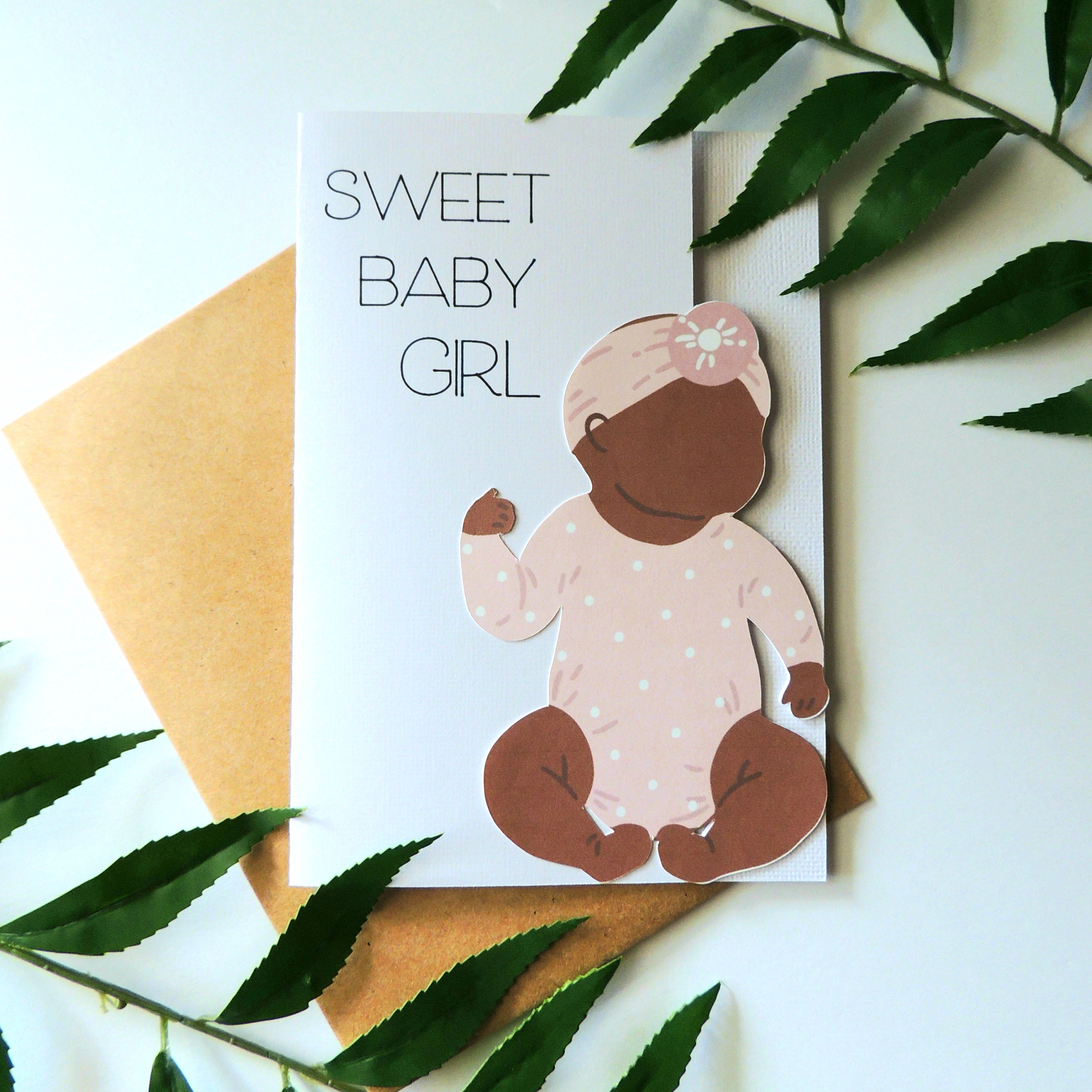 African American Girl Baby Shower Card Etsy