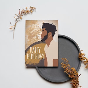 Biglietto di auguri di compleanno per uomo afroamericano neutro