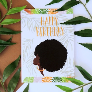 Biglietto di auguri di compleanno per ragazza afroamericana