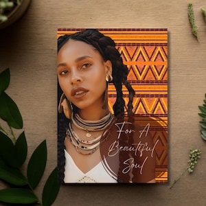Donna afroamericana Stampa africana Biglietto di auguri per qualsiasi occasione