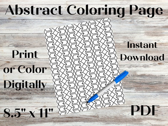 Printable Pattern Coloring Page. Instant Download. Coloring | Etsy